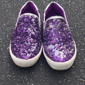 Kenneth Cole purple sparkly Girls shoes- Size 11